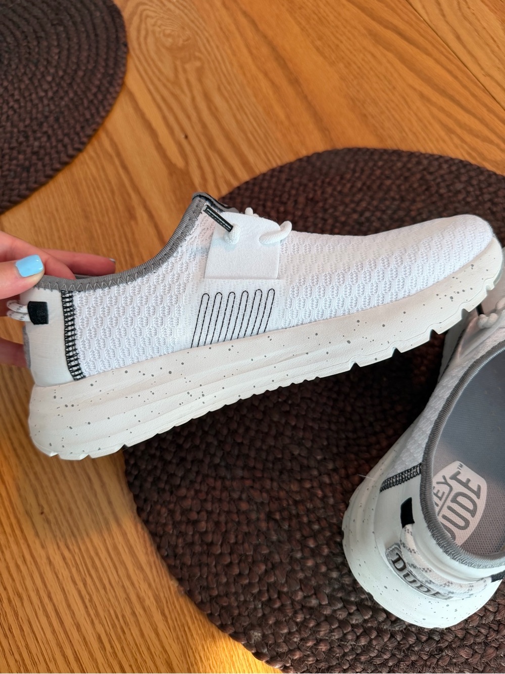 Hey Dude White & Gray Slip-On Sneakers - Picture 5 of 8